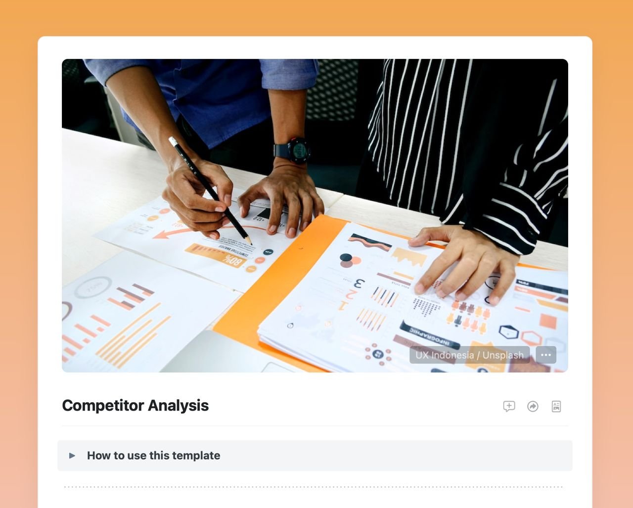 Competitor analysis template in Craft