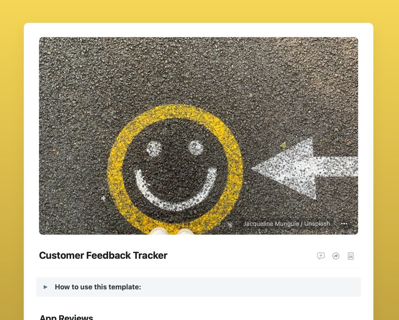 Customer feedback tracker template in Craft