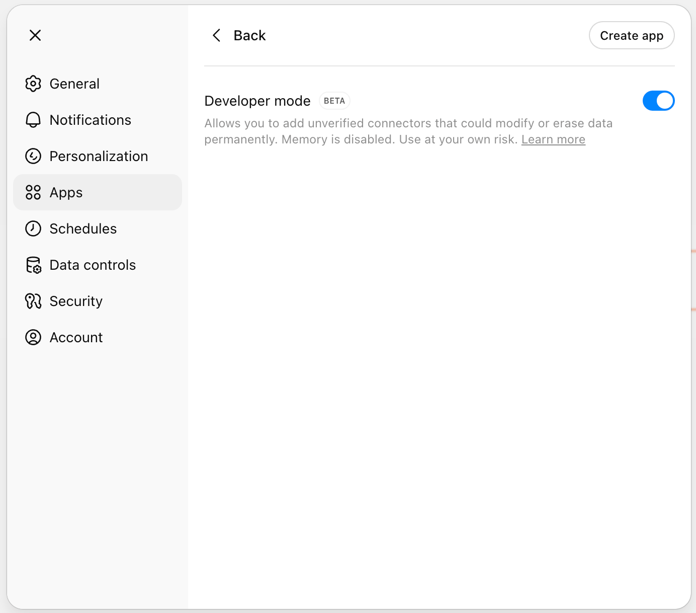 Enable Developer mode and create a new app