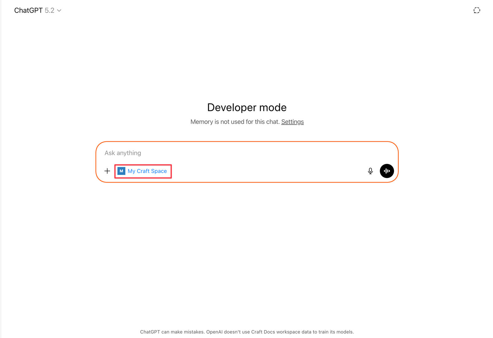 Start using the app in the chat