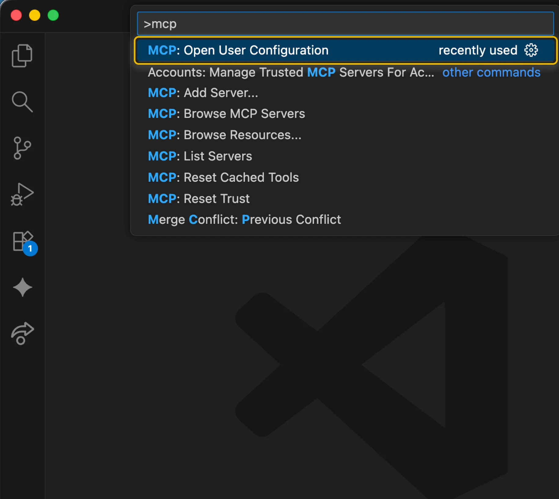 Open Visual Studio Code’s MCP Settings
