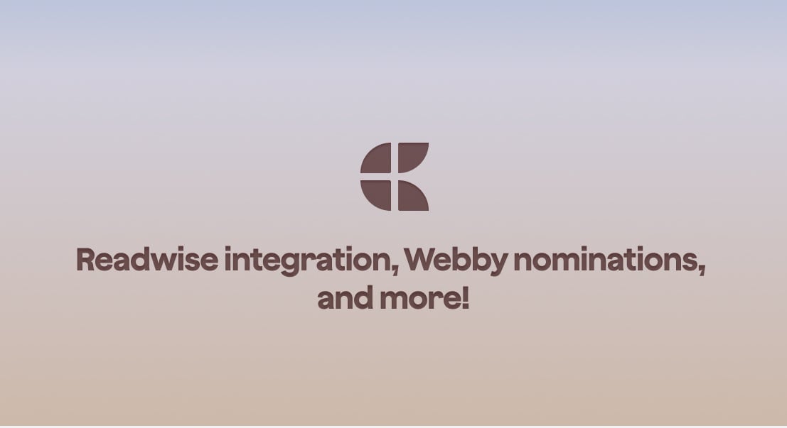 Craft Blog Post: 3.1.2 - Craft update - Readwise integration, Webby nominations, and more!