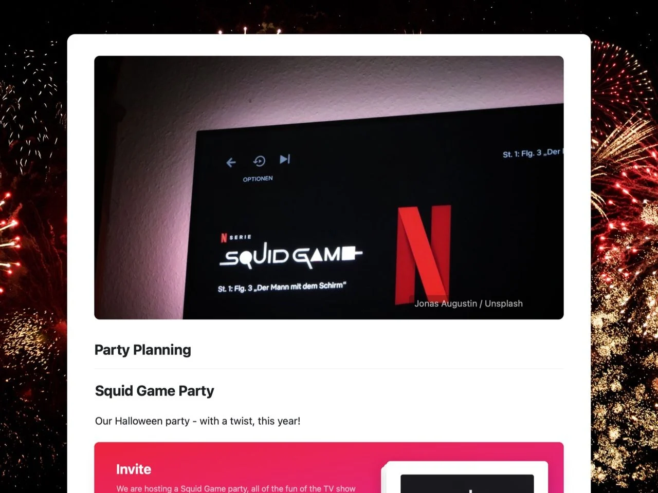 Craft Free Template: Party planner