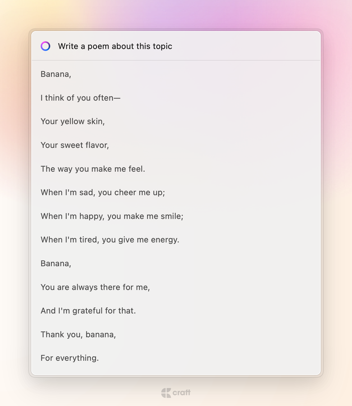 Ode to Bananas - Simple Version